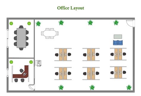 Create an office layout diagram .